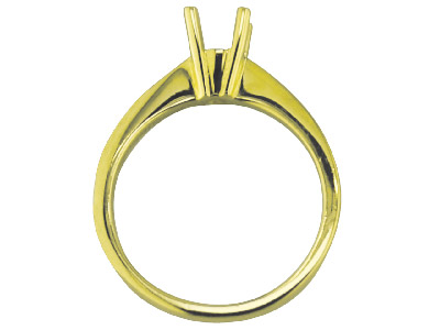 18ct Yellow 4 Claw 4.5m Single Stone Ring -- M Knife Edge Shank With 4 Round Claw Collet.stone Size 4.5mm