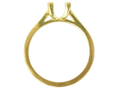 18ct Yellow Square 'u' Shape Centre Stone With Stone Set Shoulders, 75pt, Ring Size N