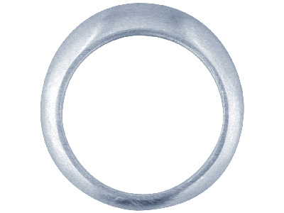 Sterling Silver Domed Ring Plain   Hallmarked Widest Point 8mm Size P Hollowed Back With Centre Punch    Mark - Standard Image - 1