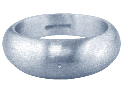 Sterling Silver Domed Ring Plain   Hallmarked Widest Point 8mm Size P Hollowed Back With Centre Punch    Mark - Standard Image - 2