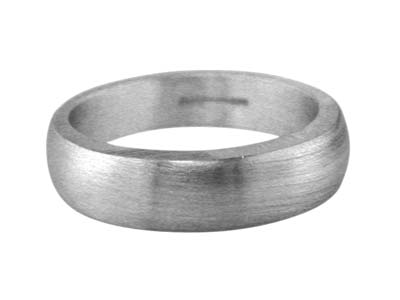 Sterling Silver Flat Domed Ring    Hallmarked Widest Point 5.3mm Size O Plain Solid Back, 100 Recycled  Silver
