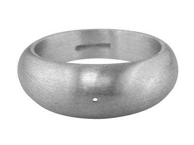 Sterling Silver Domed Ring Plain    Hallmarked Widest Point 6.75mm Size Q Hollowed Back With Centre Punch - Standard Image - 1