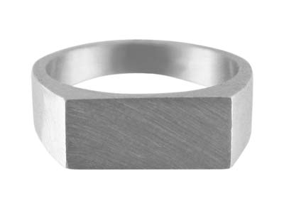 Sterling Silver Initial Rectangular Ring 13x6mm Hallmarked Head Depth   0.9mm Size K, 100 Recycled Silver