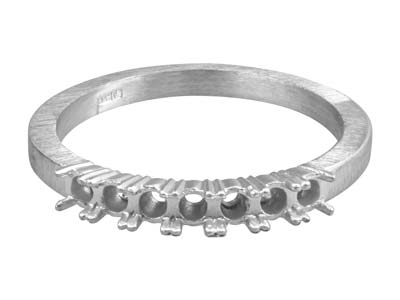 Sterling Silver 1/2 Eternity Ring 7 Stone Hallmarked Stone Size 2.5mm   Round Size O - Standard Image - 2