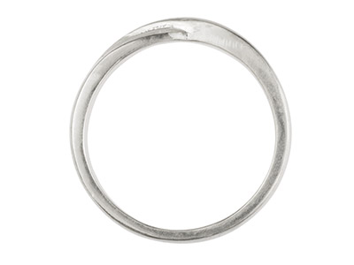 Sterling Silver Crossover Ring     3.5mm Wide Hallmarked Size N - Standard Image - 2
