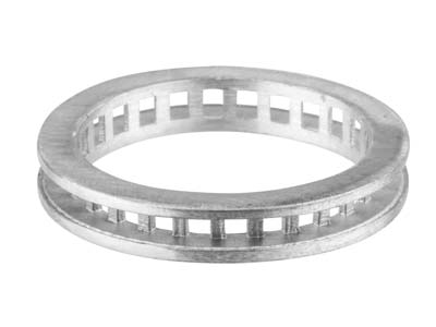 Sterling Silver Channel Set Ring   26x2mm Hallmarked Full Eternity    Ring Size M, 100% Recycled Silver - Standard Image - 1