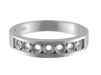 Sterling Silver 7 Stone             Eternity Ring 7x3mm Hallmarked Size P, 100 Recycled Gold
