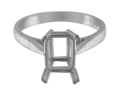 Sterling Silver Dress Octagonal    Ring 10x8mm Hallmarked Size N - Standard Image - 1