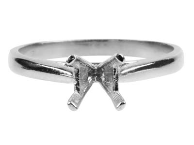 Argentium Round V Shape Claw Ring  75pt Size M - Standard Image - 2
