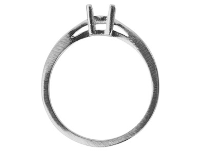 Silver Square Double Bezel Ring Mount, 30pt