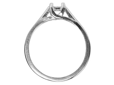 Silver Square Crossed Over Ring Mount, 30pt