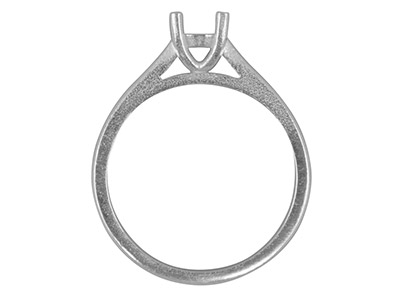 Sterling Silver Round 4 Claw Double Bezel Ring Hallmarked 4.5mm 33pt    Size M - Standard Image - 2
