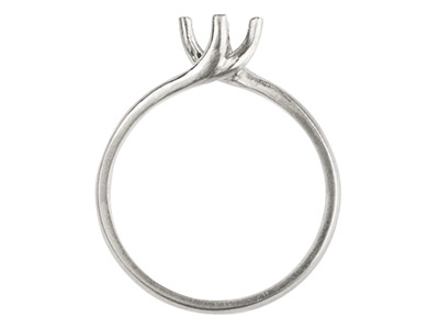 Sterling Silver Round 4 Claw Twist Ring Mount Hallmarked 6.0mm 0.75pt Size M - Standard Image - 2