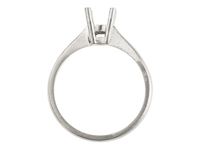 Sterling Silver Round 4 Claw Bezel Ring Mount Hallmarked 4.0mm 0.25pt Size M - Standard Image - 2