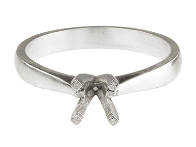 Sterling Silver Round 4 Claw Ring  Mount 5.0mm Hallmarked 0.50pt Size M - Standard Image - 1