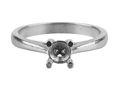 Platinum Round 4 Claw Double Bezel Ring Mount Hallmarked 4.5mm 33pt   Size M - Standard Image - 2