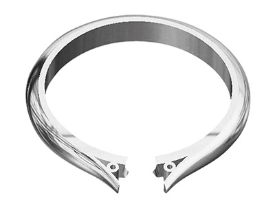 Platinum Light Tapered Ring Shank  With Cheniers Size M - Standard Image - 2