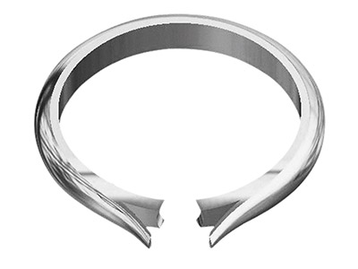 Platinum Heavy Tapered Ring Shank  Without Cheniers Size M - Standard Image - 2