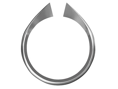 Platinum Medium Knife Edge D Shape Ring Shank Size M - Standard Image - 1