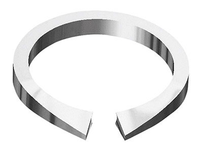 Platinum Medium Knife Edge         Rectangular Ring Shank Size M - Standard Image - 2