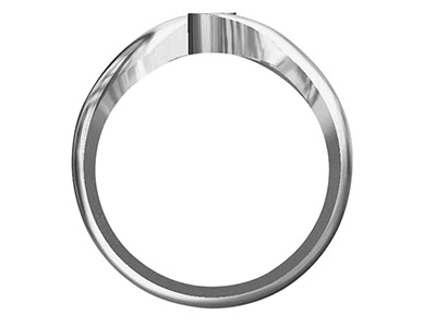 Platinum Heavy Solid Crossover Ring Shank Size M - Standard Image - 1