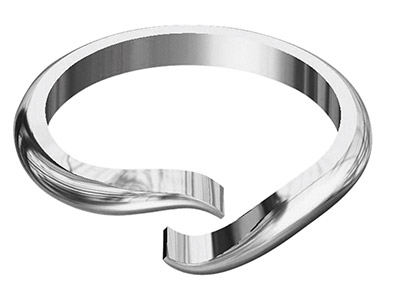 Platinum Heavy Solid Crossover Ring Shank Size M - Standard Image - 2