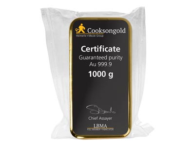 Fine Gold Bar 1000gm Cast UK Design With A Serial Number, 100% Recycled Gold - Standard Image - 3