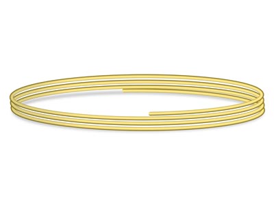 9ct Yellow Gold Round Wire 1.00mm X 200mm, Fully Annealed, 100%         Recycled Gold - Standard Image - 1