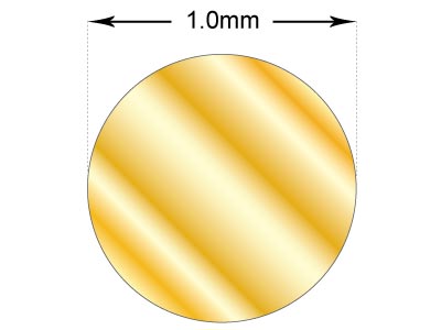 9ct Yellow Gold Round Wire 1.00mm X 200mm, Fully Annealed, 100%         Recycled Gold - Standard Image - 3