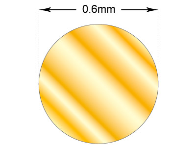 9ct Yellow Gold Round Wire 0.60mm, 100% Recycled Gold - Standard Image - 2