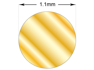 9ct Yellow Gold Round Wire 1.10mm, 100% Recycled Gold - Standard Image - 2