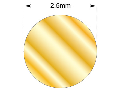 9ct Yellow Gold Round Wire 2.50mm, 100% Recycled Gold - Standard Image - 2