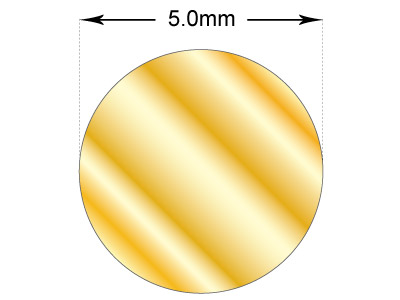 9ct Yellow Gold Round Wire 5.00mm, 100% Recycled Gold - Standard Image - 2
