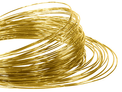 9ps Round Pin Wire 1.00mm Fully    Hard, Coils, 100% Recycled Gold - Standard Image - 1