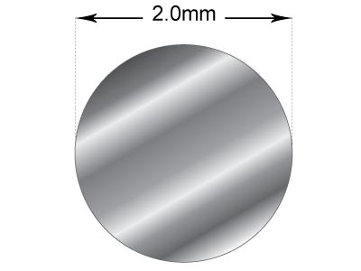 9ct White Gold Round Wire 2.00mm X 100mm, Fully Annealed, 100%        Recycled Gold - Standard Image - 3