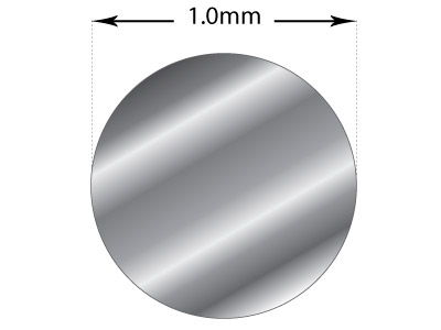 9ct White Gold Round Wire 1.00mm,  100% Recycled Gold - Standard Image - 2