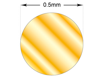 18ct Yellow Gold Round Wire 0.50mm, 100% Recycled Gold - Standard Image - 2