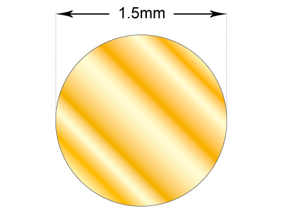 18ct Yellow Gold Round Wire 1.50mm, 100% Recycled Gold - Standard Image - 2