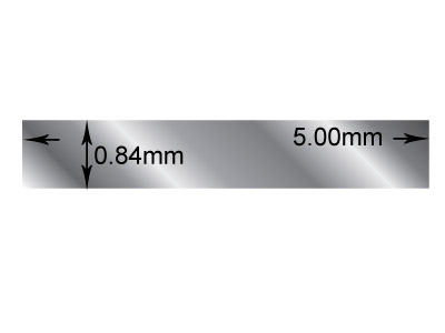 Sterling Silver Rectangular Wire   5.00mm X 0.84mm Fully Annealed,    100% Recycled Silver - Standard Image - 2