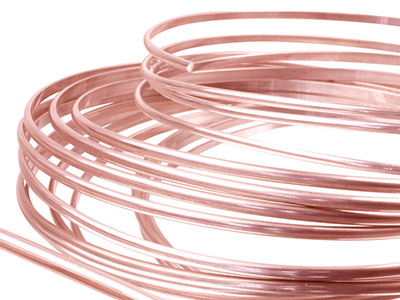 9ct Red Gold D Shape Wire 2.30mm X 1.50mm, 100 Recycled Gold