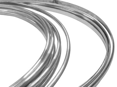 9ct White Gold D Shape Wire 3.00mm X 2.00mm Fully Annealed, 100%      Recycled Gold - Standard Image - 1