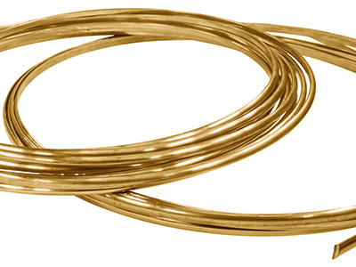 18ct Yellow Gold D Shape Wire       4.00mm X 2.00mm 2618, 100% Recycled Gold - Standard Image - 1