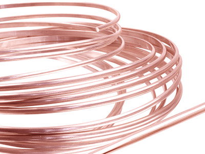 18ct Red Gold 5n D Shape Wire       2.30mm X 1.50mm, 100% Recycled Gold - Standard Image - 1