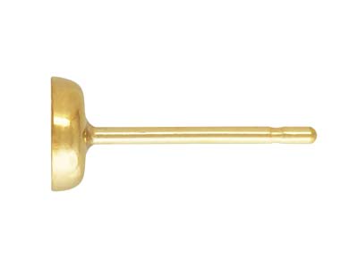 Gold Filled Round Ear Stud 4mm     Bezel Set - Standard Image - 2