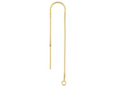 Gold Filled Box Chain Ear Thread   With U-bar 80mm