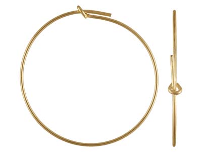 Gold Filled Beading Hoop Earring   30mm