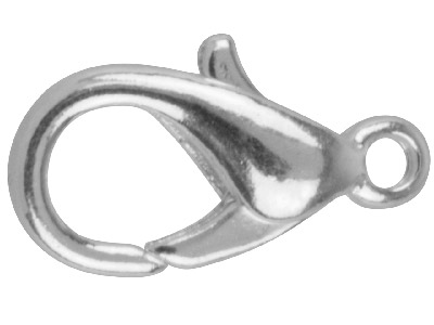 Silver Plated Oval Trigger Clasp   15mm Pack of 10 - Standard Image - 1