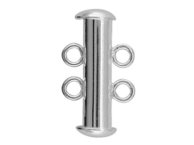 Silver Plated Slider Clasp         Pack of 10 4 Loop