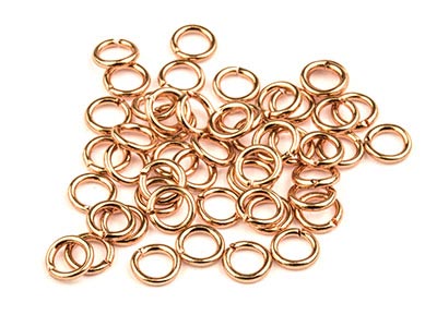 Rose Gold Plated Jump Ring Round   5mm Pack of 50 Gauge 0.95mm