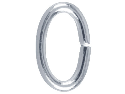 Silver Plated Jump Ring Oval 9.4mm Pack of 100 - Standard Image - 1